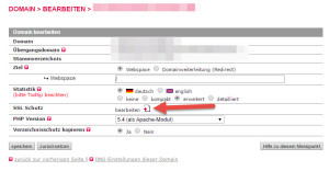 SSL Schutz bearbeiten