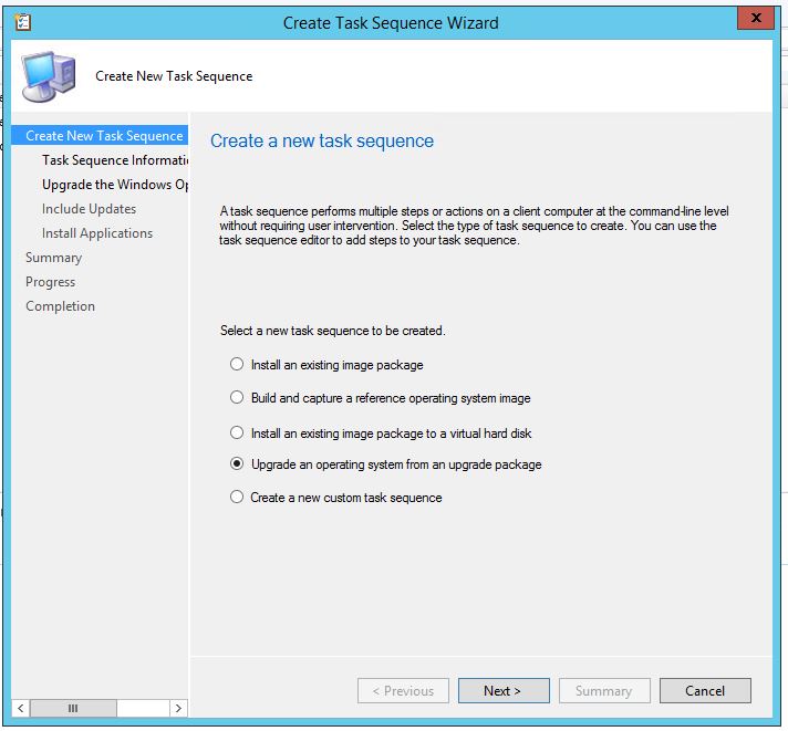 Installing system update. Windows 10 deployment. Windows installer image. Sequence create New task. Update your operating System.